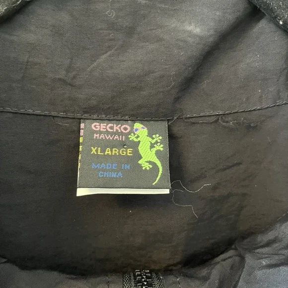 Gecko Hawaii Anorak Jacket Men's XL Purple 1/4 Zip Pullover AOP 80's 90s Surfer - Picture 2 of 12